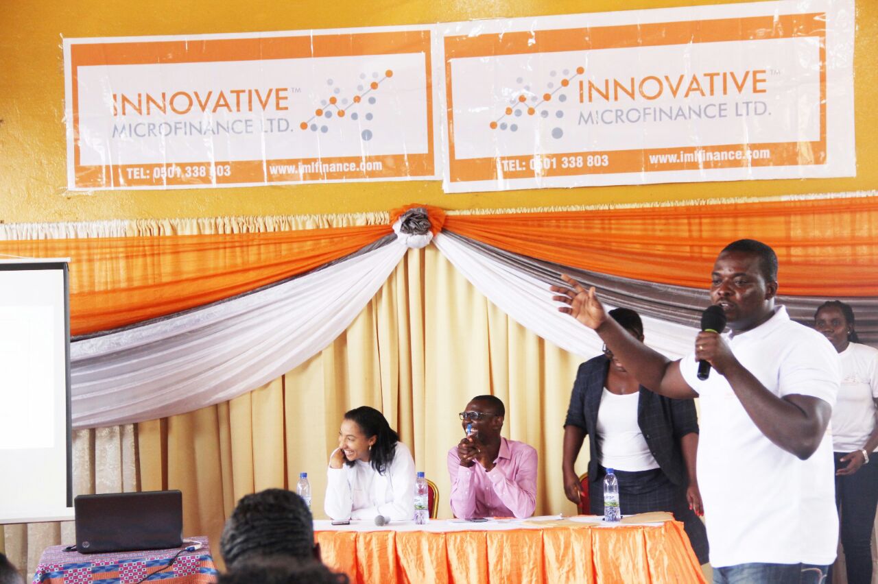 the Head of Marketing and Business Development of IML, Mr Peter Kuntu-Blankson addressing the participants